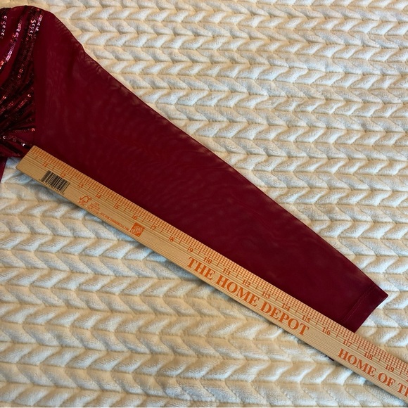 Love University Red Sequin Long Sleeve Bodysuit size Medium - Picture 9 of 9